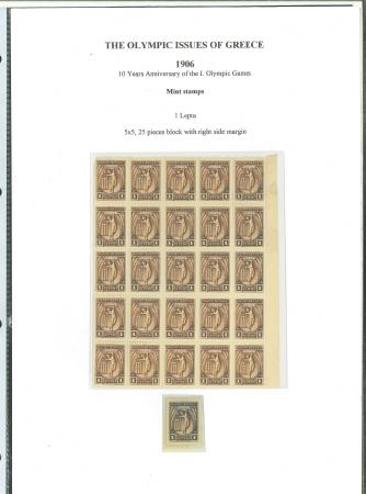 Stamp of Greece » 1906 Olympics » Stamps Olympics 1906 collection of mint multiples