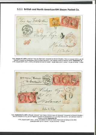 Stamp of Cuba » Incoming Mail Cuba 1865-75 group five entires from France