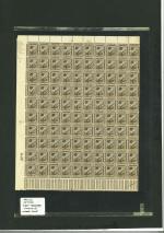 Stamp of Egypt » 1922 Crown Overprints 1922 Type I: 1m brown, second setting, first transfer, stone A, mint and mint nh complete sheet marginal pane of one hundred (100), usual perf. reinforcements, fresh, very fine and scarce sheet from the Cairo Lithographe