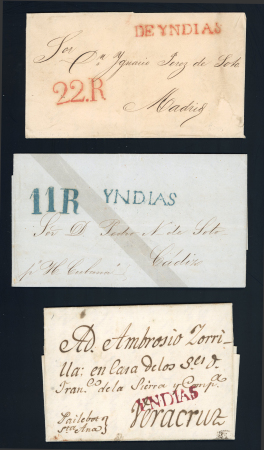 Stamp of Cuba » Outgoing Mail Cuba 1800-30s entire to Spain or Mexico De Yndias or Yndias cancels