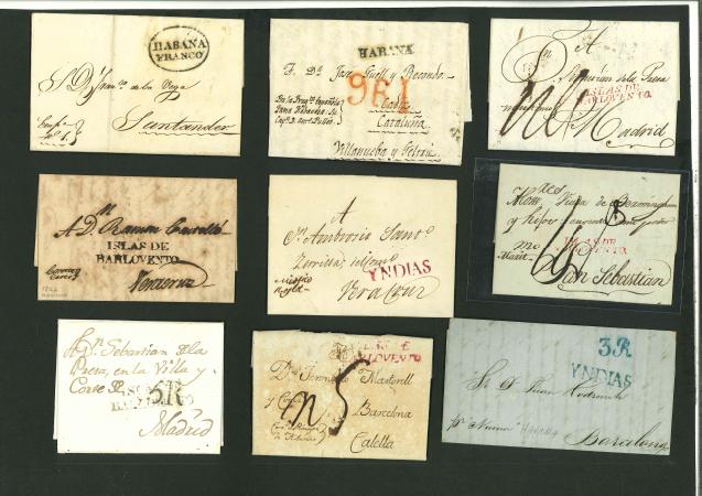 Stamp of Cuba » Outgoing Mail Cuba group of pre-stamp mail to mostly Spain