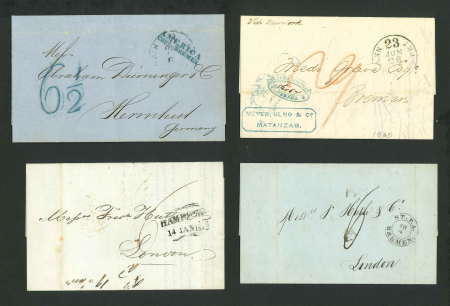 Stamp of Cuba » Outgoing Mail Cuba group of four covers to london and Germany