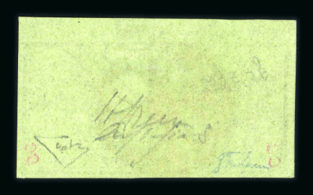 1845, Doppelgenf, mit Druckabart im linken Rand