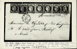 Stamp of France » Type Cérès de 1849-1850 1849, exceptionnel affranchissement de la première émission composé d'une tête-bêche du n°1 Cérès 