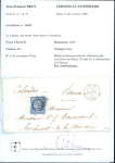 Stamp of France » Type Cérès de 1849-1850 1849, Cérès n°3 20c noir oblitéré grille sur lettre