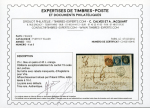 Stamp of France » Type Cérès de 1849-1850 1850, lettre exceptionnelle affranchie de 25c bleu