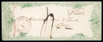 Stamp of Luxembourg Luxembourg 1844 fine green illustrated envelope Apres le Depart to Neufchateau, Belgium