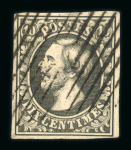 Stamp of Luxembourg Luxembourg 1852 First Printing 10c deep black, four