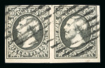 Stamp of Luxembourg Luxembourg 1853 Second printing greenish black horizontal pair used