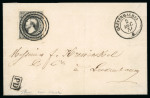 Stamp of Luxembourg Luxembourg 1853 Third Printing 10c bluish black cover Grevenmacher