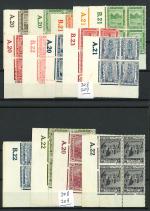 Stamp of Egypt » 1914-1922 Pictorials 1921-22 Second Pictorial Issue: 1m to 100m complete mint nh set of fourteen, all in bottom left control blocks of four, numbered with various control numbers including A.20, A.21, A.22, B.22 and B.23, fresh, very fine an