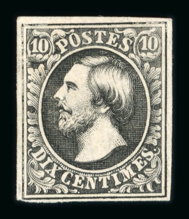 Stamp of Luxembourg Luxembourg 1854 4th Printing 10c velvet black with reverse watermark unused