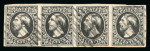 Stamp of Luxembourg Luxembourg 1854 4th printing by Liez 10c velvet black horizontal strip of four used