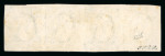 Stamp of Luxembourg Luxembourg 1854 4th printing by Liez 10c velvet black horizontal strip of four used