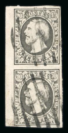Stamp of Luxembourg Luxembourg 1858 Last Printing 10c grey vertical pair used