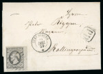 Stamp of Luxembourg Luxembourg 1858 Last Printing 10c grey bottom corner marginal on 1859 cover