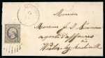 Stamp of Luxembourg Luxembourg 1858 Last Printing 10c grey bottom corner marginal on 1859 cover with retouch