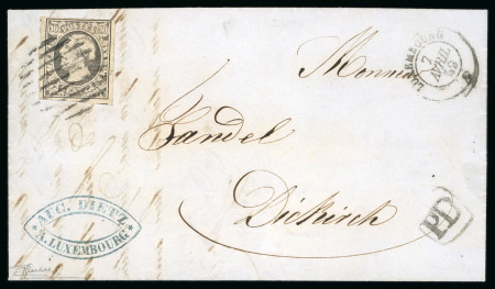 Stamp of Luxembourg Luxembourg 1858 Last Printing 10c grey-black, retouch 9 entire ti Diekirch