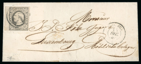 Stamp of Luxembourg Luxembourg 1858 Last Printing 10c grey left-hand marginal on outer letter sheet