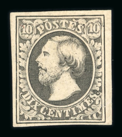Stamp of Luxembourg Luxembourg 1852 Majerus reprint from 1906 with inverted reversed watermark mint o.g.