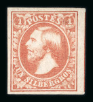 Stamp of Luxembourg Luxembourg 1854 3rd Printing 1Sgr red-orange pair and single reversed watermark unused