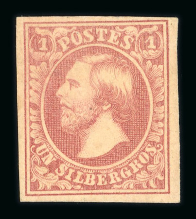 Stamp of Luxembourg Luxembourg 1855 1Sgr flesh red four margins hinged mint
