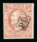 Stamp of Luxembourg Luxembourg 1854 1Sgr brownish red, four close to good margins cancelled by full framed PD