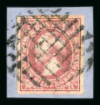 Stamp of Luxembourg Luxembourg 1856 1Sgr carmine-rose used on piece 
