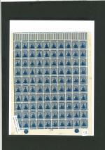 Stamp of Egypt » 1914-1922 Pictorials 1914 First Pictorial Issue: 15m deep blue, mint nh complete bottom pane of one hundred (100), with control number "2" in bottom left and bottom right corners, all showing the inverted watermark variety, a few tone spots 