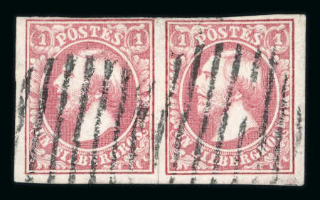 Stamp of Luxembourg Luxembourg 1857 6th Printing 1Sgr  carmine-rose pair used