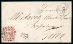 Stamp of Luxembourg Luxembourg 1860s 1Sgr outer letter sheet from Bettembourg with circular cork handstamp 