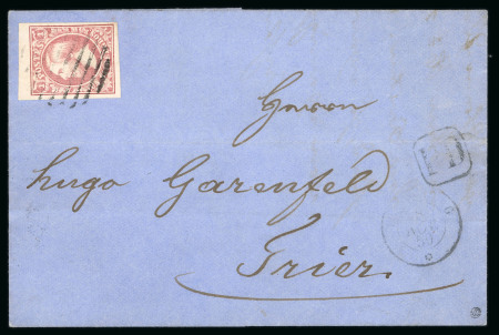 Stamp of Luxembourg Luxembourg 1857 6th Printing 1Sgr top marginal on cover
