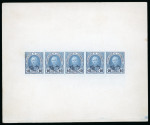 Stamp of Luxembourg Luxembourg 1891 Grossherzog Adolf 10c blue Enschede essay block of 5 on card