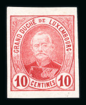 Stamp of Luxembourg Luxembourg 1890s Adolf 10c imperf red essay on thin paper