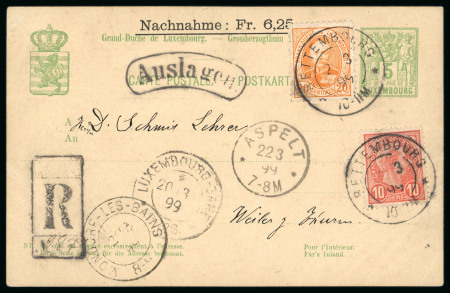 Stamp of Luxembourg Luxembourg Grossherzog Albert group of five 1890s covers