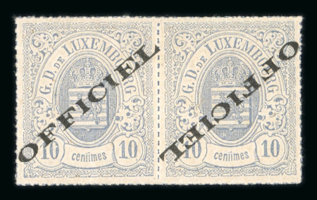 Stamp of Luxembourg Luxembourg Official 1875 10c pair one overprint inverted hinged mint