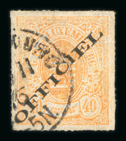 Stamp of Luxembourg Luxembourg Official 1875 40c pair and single unused plus pair inverted hinged mint and  aused single