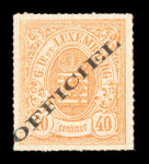 Stamp of Luxembourg Luxembourg Official 1875 40c pair and single unused plus pair inverted hinged mint and  aused single