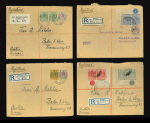 Stamp of British Solomon Islands 1925-32 group of 30 covers and cards plus a parcel front from a correspondence to Baden in Austria
