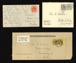 Stamp of British Solomon Islands 1925-32 group of 30 covers and cards plus a parcel front from a correspondence to Baden in Austria