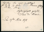 Stamp of Luxembourg Luxembourg 1878 6c postal stationery card uprated 2c and 5c to Lichtenstein Saxony