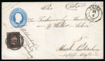 Stamp of German States » Prussia German States Prussia 1853 uprated stationery envelope from Trier, Luxemburg Military post