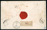 Stamp of German States » Prussia Prussia 1850s German Military Command at Luxembourg three colour parcel cover from Trier