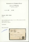 Stamp of France » Type Cérès de 1849-1850 1849, lettre affranchie d'un Cérès 20c noir YT n° 3 oblitéré du dateu