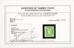 Stamp of France » Type Cérès de 1849-1850 1850, Cérès n°2 15c vert, superbe exemplaire neuf *