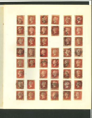 Stamp of Great Britain » 1854-70 Perforated Line Engraved 1870 1d reds, collection of used singles from plate 71 to 224, plus a mint block of four and a few covers, mixed to very fine (100's)