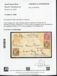 Stamp of France » Emission de Bordeaux 1870 1871, très jolie enveloppe chargée à 1000fr affranchie
