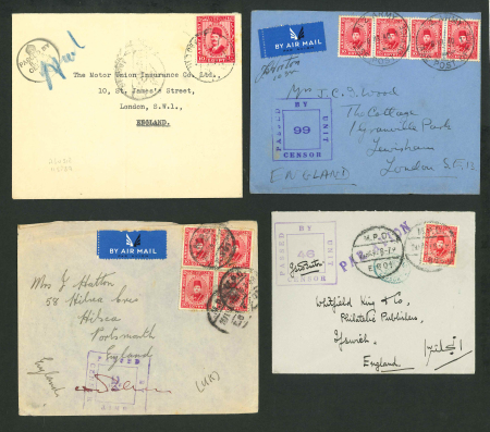 Stamp of Egypt » British Forces in Egypt 1932-35 1935-41, group of 11 covers with Army Post frankings plus one with British Forces Letter Stamp