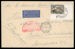 Stamp of Aerophilately » Zeppelins All World – 1928–1939 Zeppelin Post An exceptional and highly specialised collection of Zeppelin flights, neatly mounted and meticulously written up across more than 360 album pages, housed in five large ring binders. Th