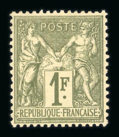 Stamp of France » Type Sage 1876-1900 1876, Sage 1fr bronze type I n°72 neuf avec gomme *